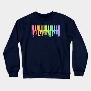 Musician Rainbow Pride Piano Melt LGBTQ Crewneck Sweatshirt